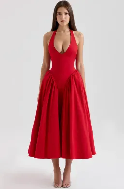 House of CB Marilyn Midi Dress in Red Size 8 for rent on The Volte - image 1