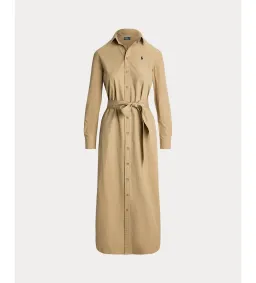 Ralph Lauren Polo Belted Cotton Midi Shirt Dress Beige Size 10 for rent on The Volte - image 5