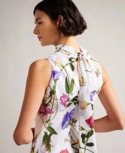 Ted Baker Addilin Cowl Neck Slip Midi Dress White Floral Size 2 AU 10 for rent on The Volte - image 5