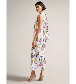 Ted Baker Addilin Cowl Neck Slip Midi Dress White Floral Size 2 AU 10 for rent on The Volte - image 4