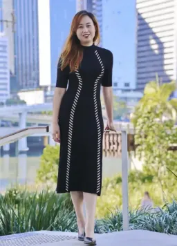 Aje Interlace Knit Midi Dress Size 10 for rent on The Volte - image 1