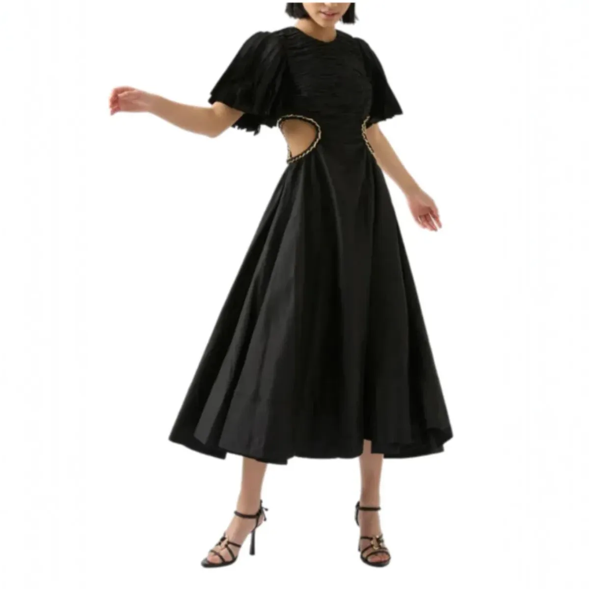 Aje Monica Chainlink Midi Dress Black Size AU 14 - Image 2