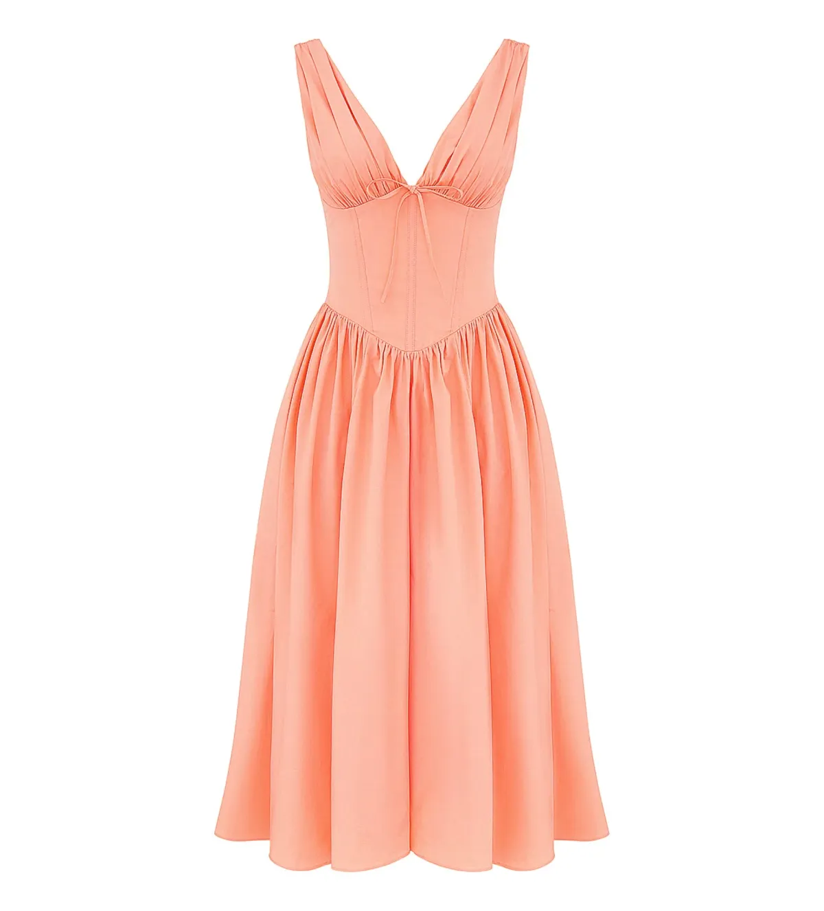 House of CB Emmelina Sorbet Cotton Corset Midi Sundress Size 8 - Image 5