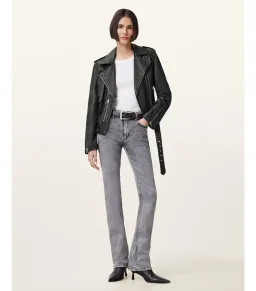 AllSaints Balfern Leather Biker Jacket Black Size AU 8 for rent on The Volte - image 1