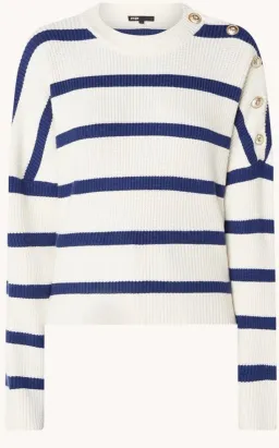 Maje Marine Striped Rib Sweater Size 10/1 for rent on The Volte - image 2