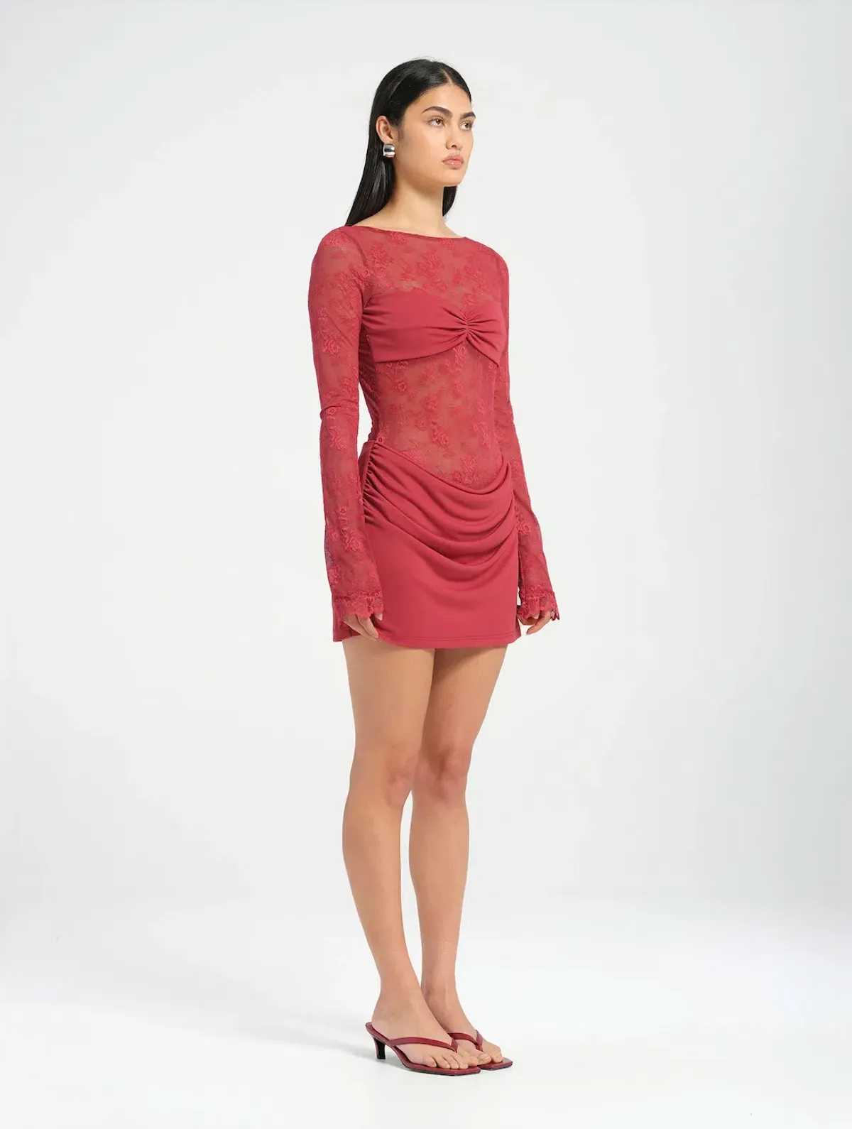 Benni Oskar Mini Dress Raspberry Size AU 8 - Image 3