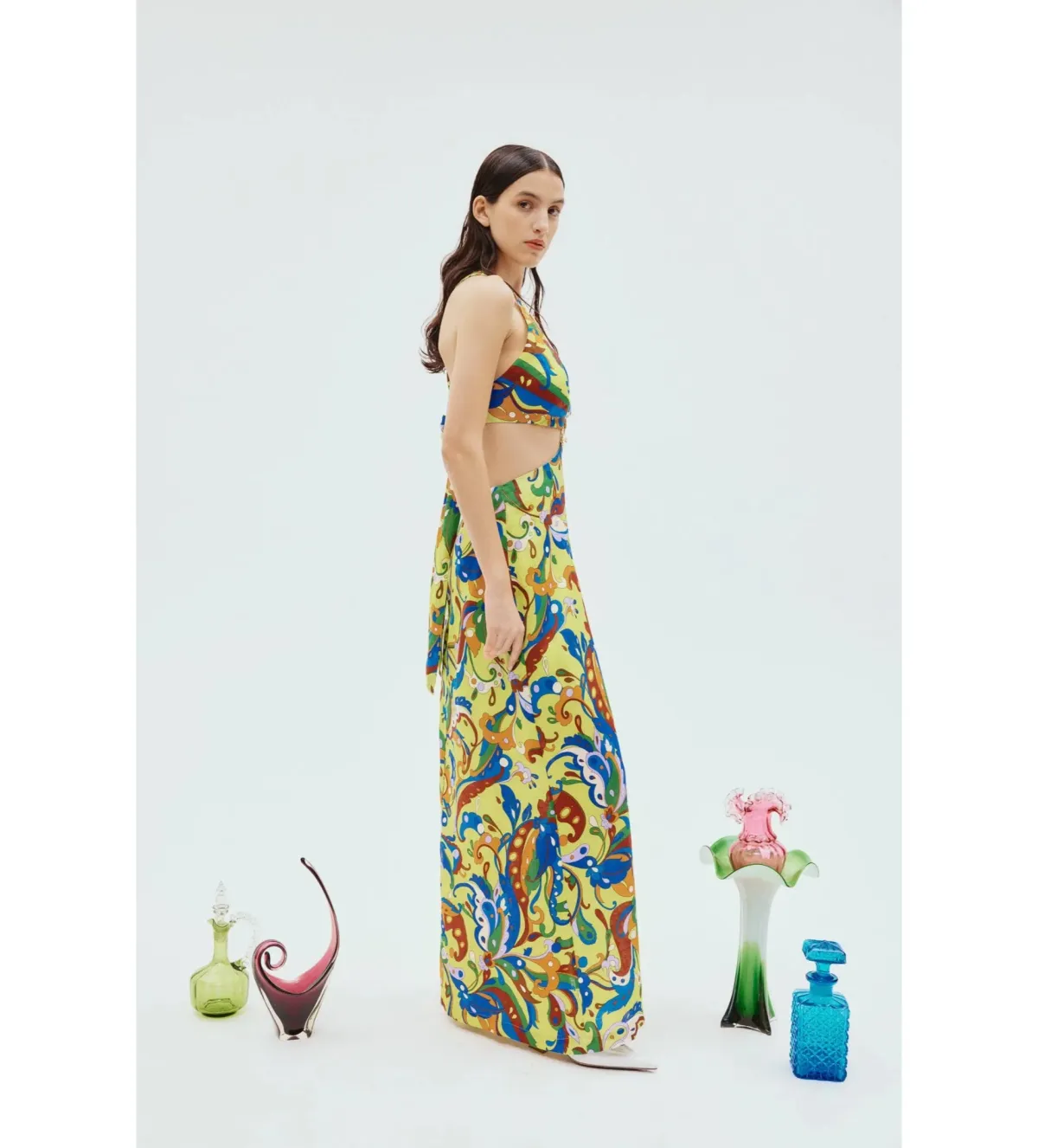 Alemais Yvette Cut Out Midi Dress Print Size 4 - Image 4