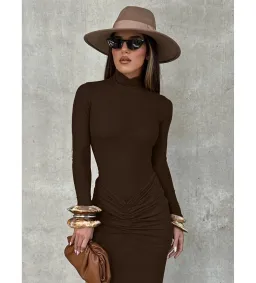 Effie Kats Pia Bodysuit Size S / AU 8 & Pilar Mesh Skirt Size XS / AU 8 Set Chocolate for rent on The Volte - image 2