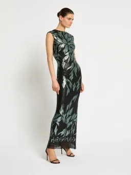 Moss & Spy Larissa Gown Black Mint Sequin Midi Dress Size 12 for rent on The Volte - image 2