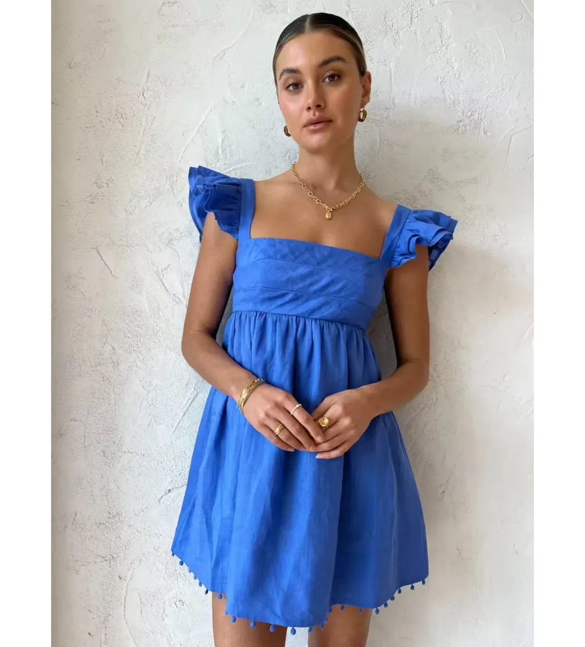 Sofia The Label Luna Mini Dress in Blue Size 8 - Image 2