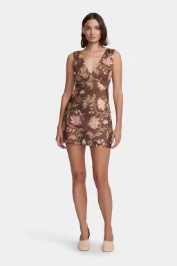 Hansen and Gretel Quinn Dress Carob Floral Mini Size AU 4 for rent on The Volte - image 3