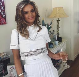 Aje Crop Top and Skirt Set White Size 8 for rent on The Volte - image 2