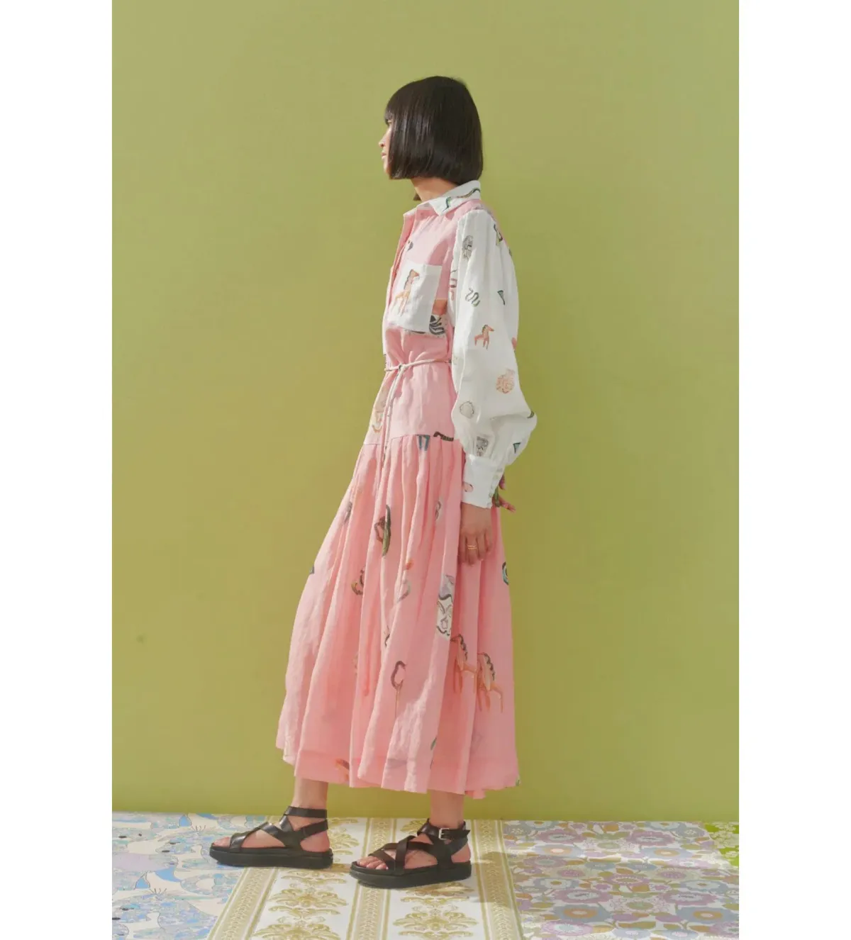 Alemais Cleo Patchwork Midi Shirtdress Multi Print Size AU 12  - Image 2