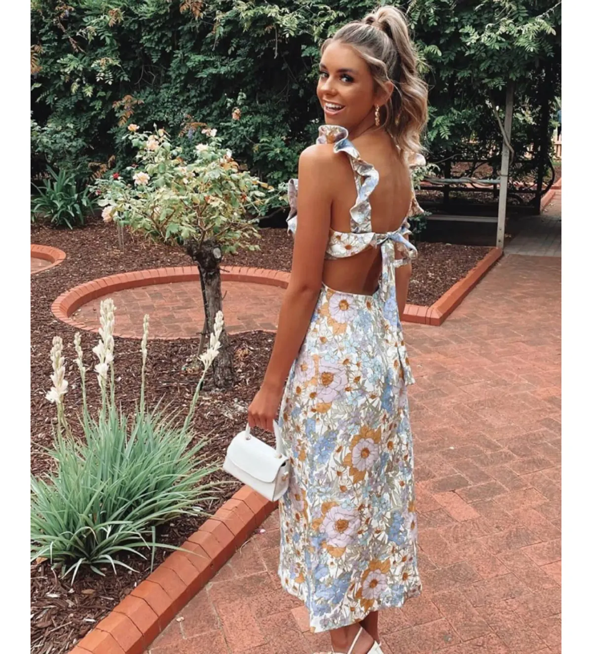 Zimmermann Super Eight Frilled Midi Dress Floral Size 10 - Image 3