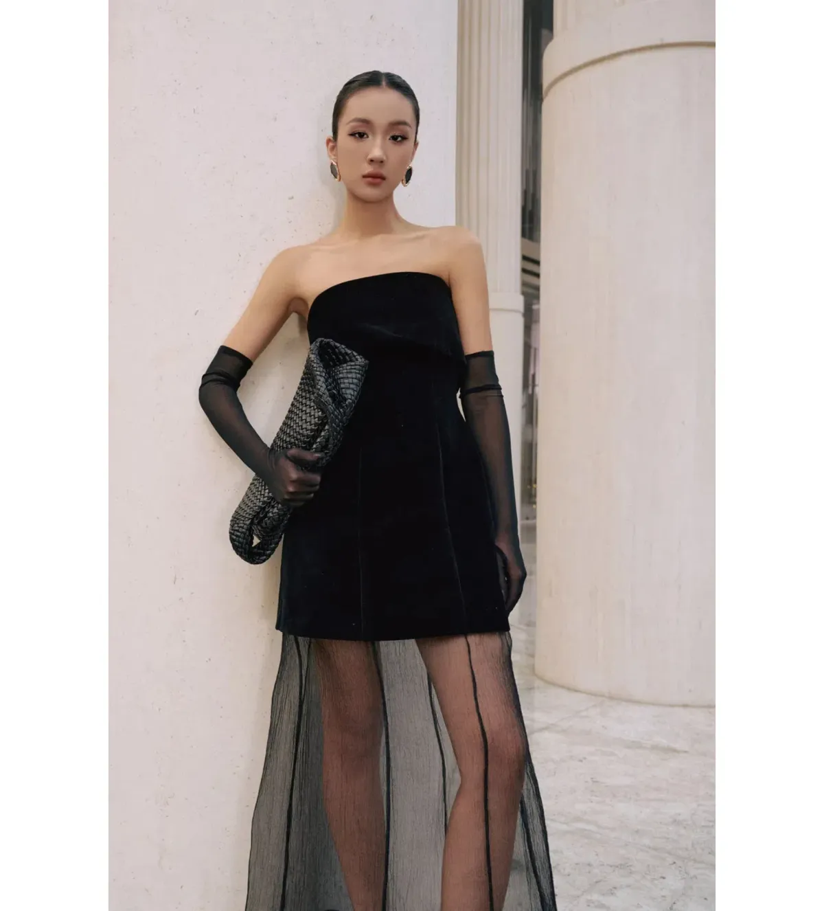 Justin Tong Phoebe Organza Maxi Dress Black Size 8 - Image 3