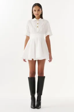 Justin Tong Charlotte Mini Dress White Size 10 for rent on The Volte - image 1