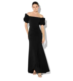 Montique Diana Ruffle Sleeve Gown in Black Size 14/L for rent on The Volte - image 1