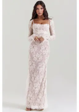 House of CB Artemis Lace Maxi Dress in Vintage Cream Size M / AU 10 (Bigger Cup) for rent on The Volte - image 4