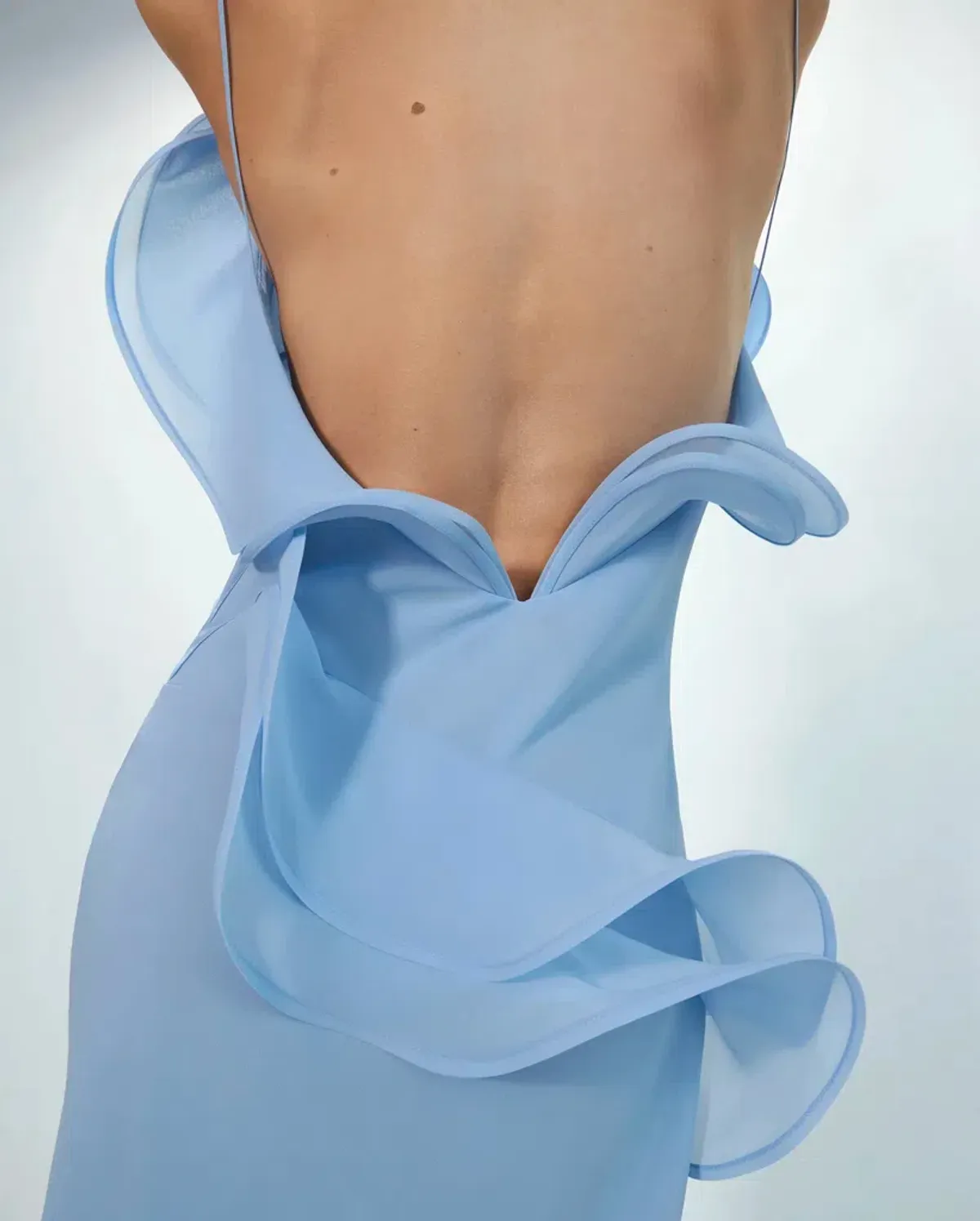 Selezza London Chiffon Maxi Dress Blue Size AU 8 - Image 4