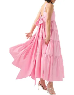 Aje Marguerite Tie Back Cotton Maxi Dress Pink Size 8 for rent on The Volte - image 3