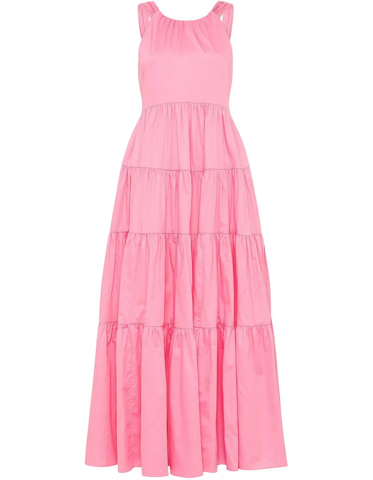 Aje Marguerite Tie Back Cotton Maxi Dress Pink Size 8 - Image 6