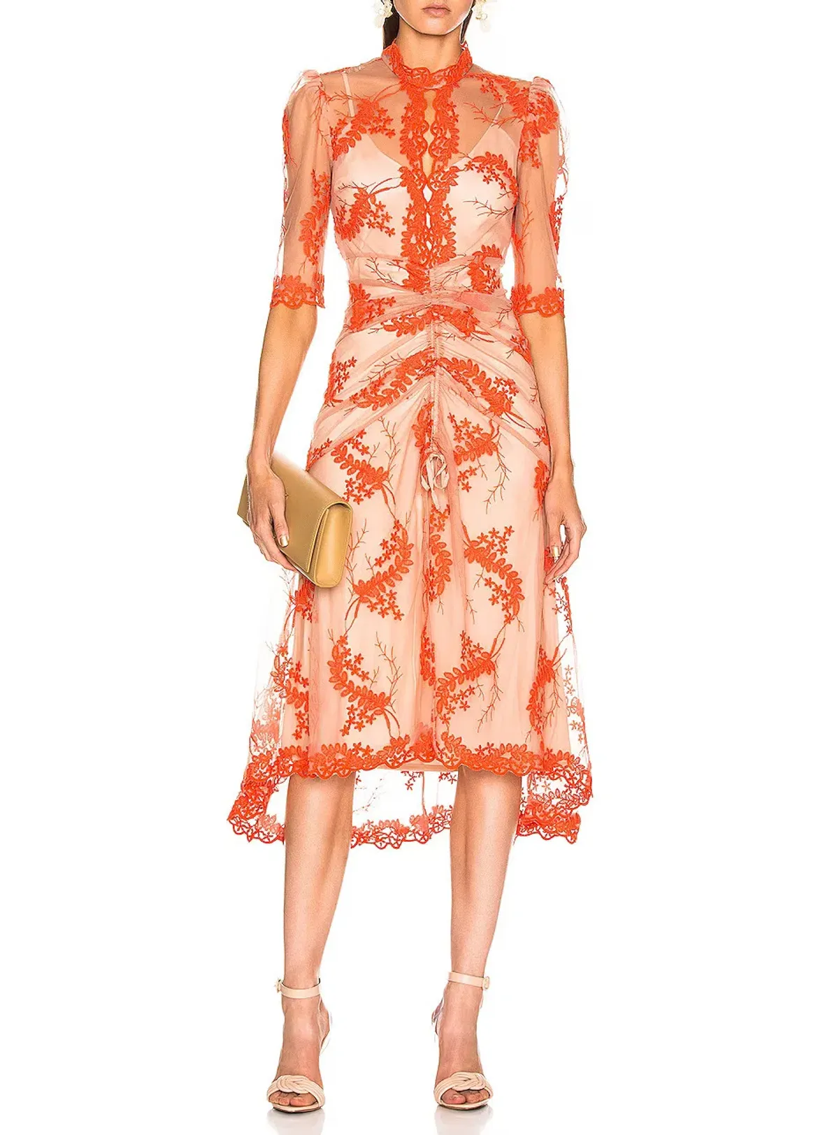 Alice McCall Honeymoon Midi Dress Orange/Nude Size 6 - Image 1