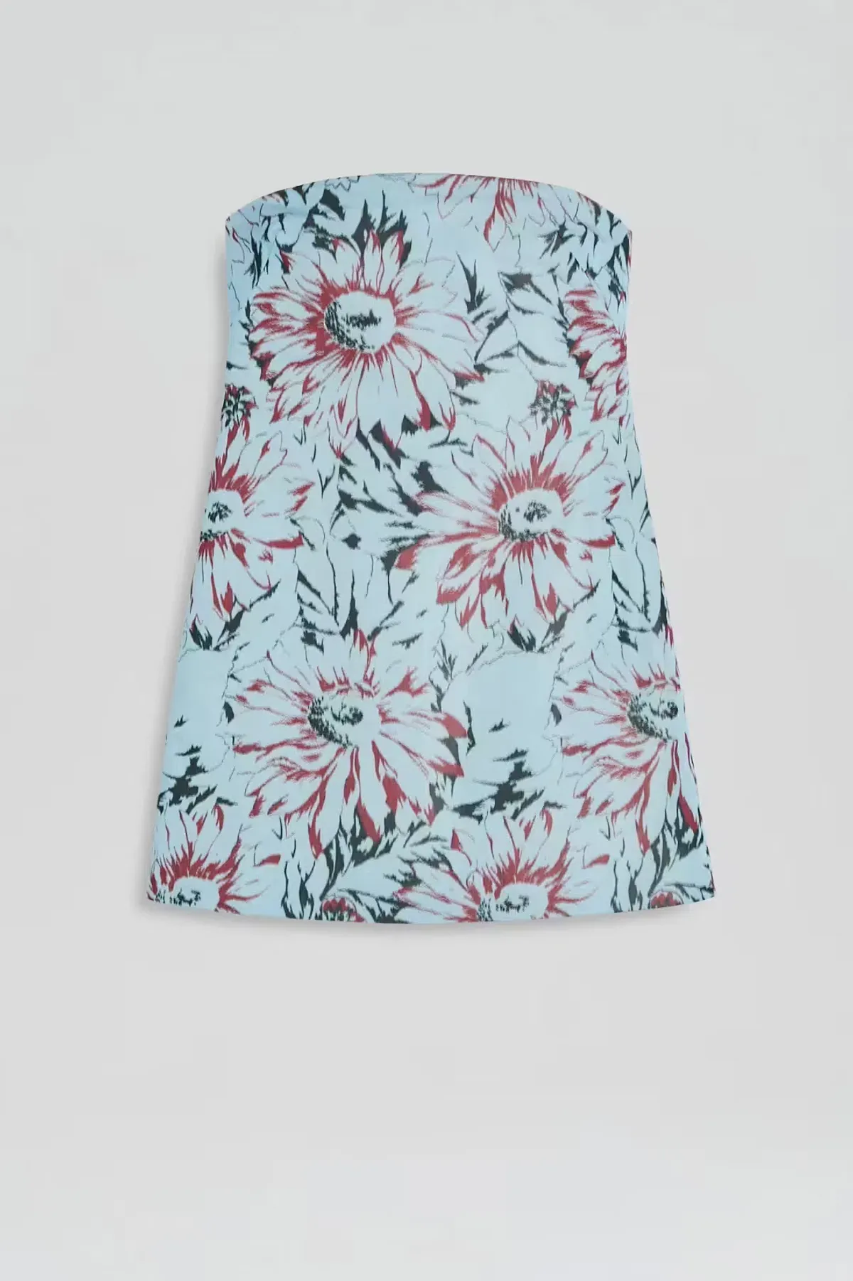 Scanlan Theodore Floral Taffeta Mini Dress in Ice Blue Size 6/XS  - Image 5