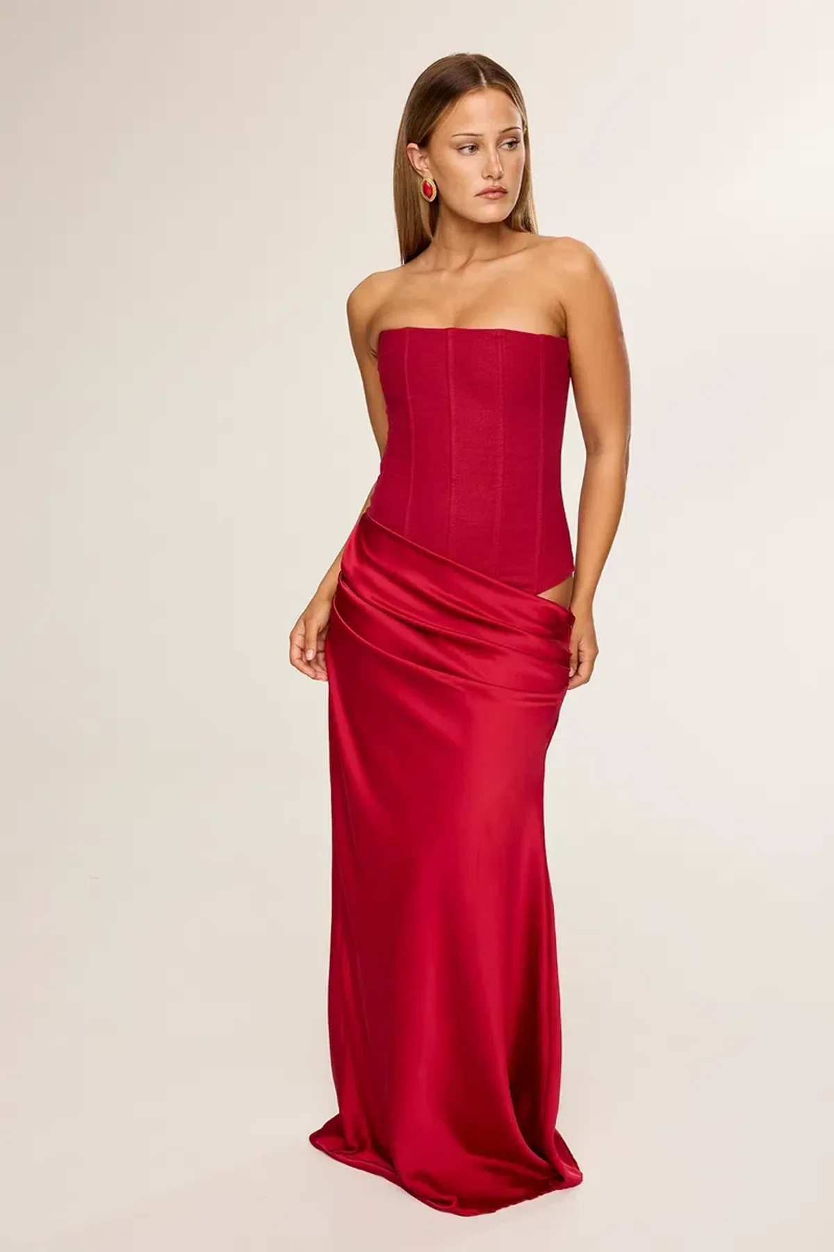 HNTR The Label Huxley Gown Wine Size AU 8 - Image 1