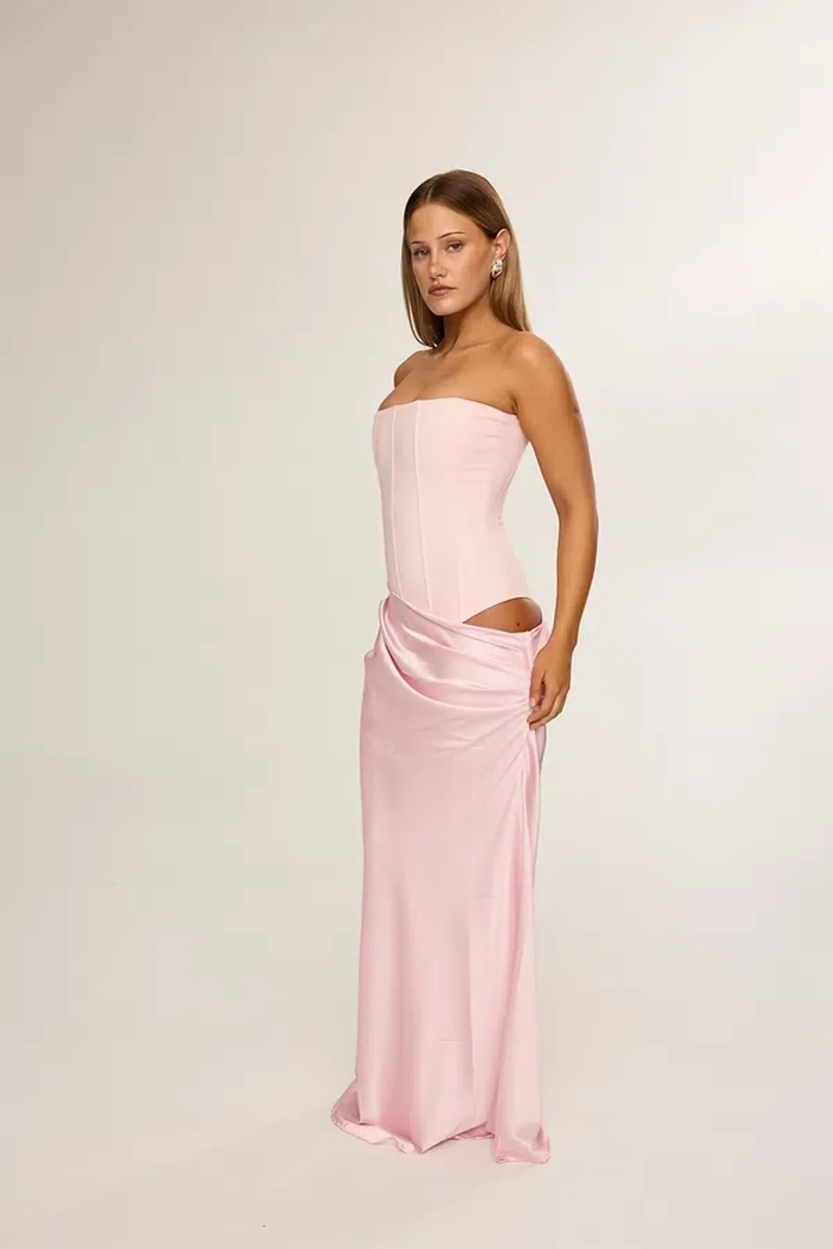HNTR The Label Huxley Maxi Gown Baby Pink Size 8 - Image 2