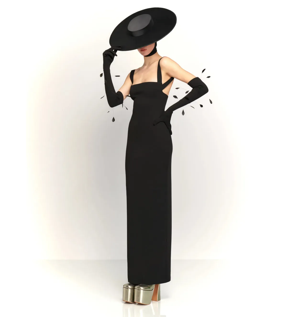 Solace London The Joni Maxi Dress in Black Size 8 - Image 2