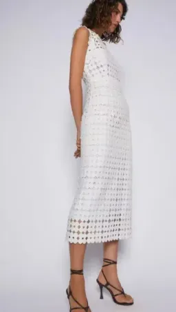 Scanlan Theodore Daisy Lace Midi Dress White Size 8 for rent on The Volte - image 2