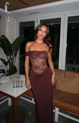 Natalie Rolt Sloane Full Length Dress in Espresso Size 6 for rent on The Volte - image 1