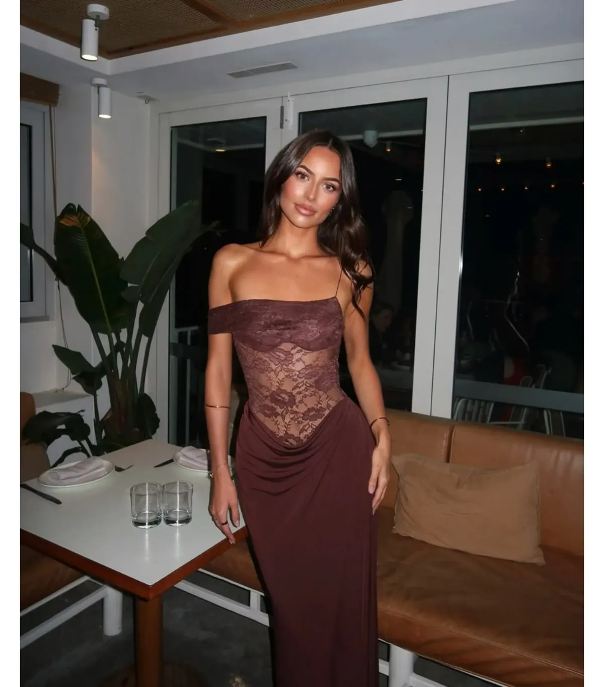 Natalie Rolt Sloane Maxi Dress Espresso Size AU 8 - Image 3