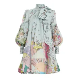 Zimmermann Concert Tie Neck Mini Dress Print Size AU 12 for rent on The Volte - image 3