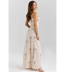 House of CB Seren Maxi Dress in Vanilla Hand-Beaded Floral Embroidery Size 10/M for rent on The Volte - image 3