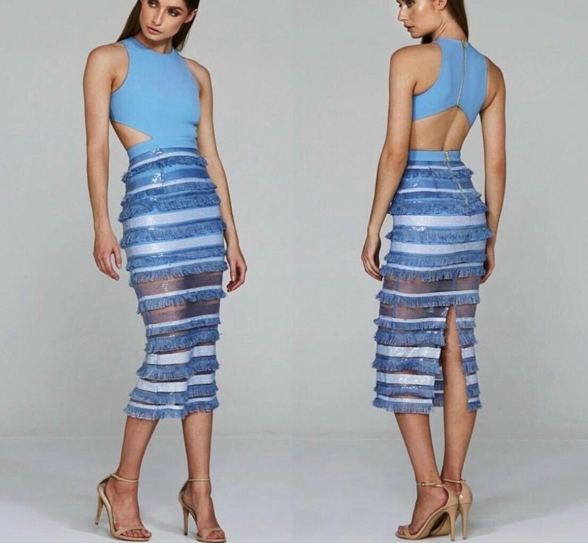 Eliya The Label Oriana Dress Blue Size 6 - Image 4