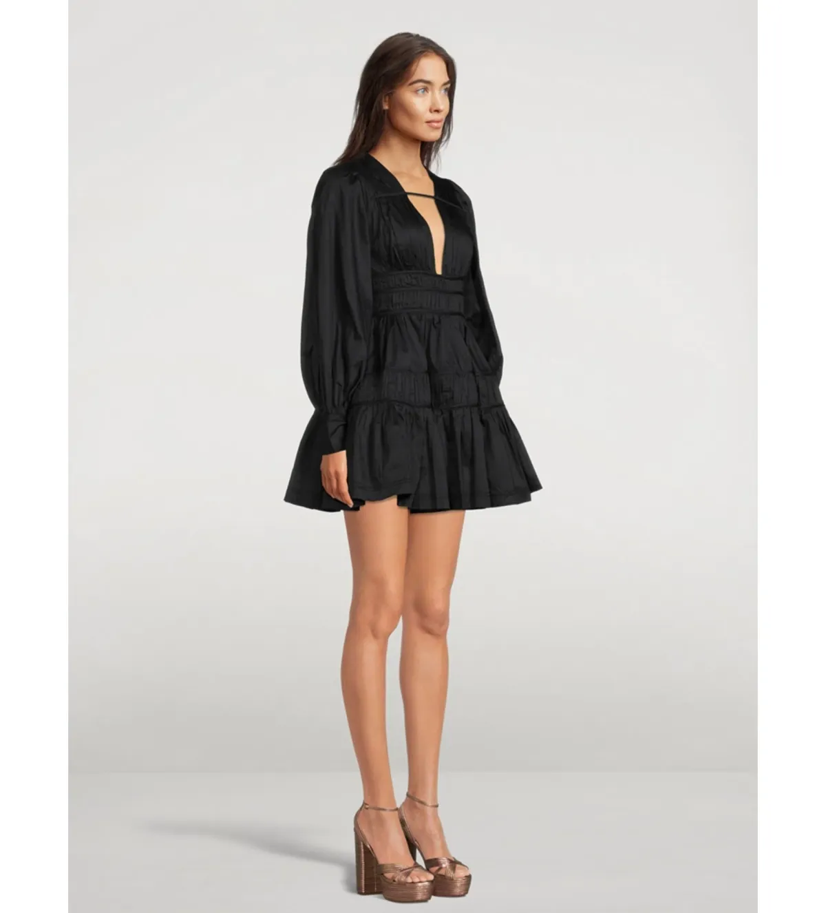 Aje Fallingwater Fallingwater Gathered Mini Dress in Black Size S / AU 8 - Image 2