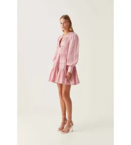 Aje Fallingwater Gathered Mini in Pink Size S / AU 8 for rent on The Volte - image 2