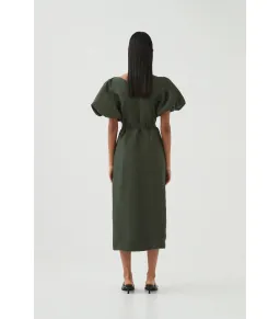 Aje Paloma Utility Midi Dress Midnight Green Size 10 for rent on The Volte - image 5