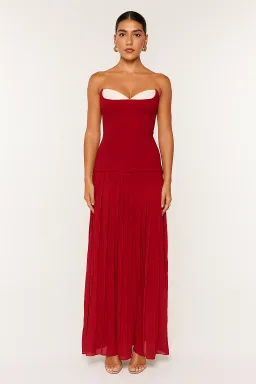 She is OLLÁ Nicolette Maxi Dress in Raspberry Size 6 for rent on The Volte - image 1