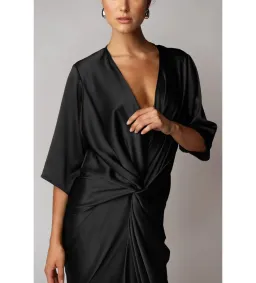 One Fell Swoop Alex Kimono Maxi Dress Obsidian Size AU 10 for rent on The Volte - image 4