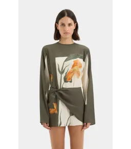 Sir the Label Constance Twist Mini Dress Iris Floral Size 1 / AU 8 for rent on The Volte - image 3