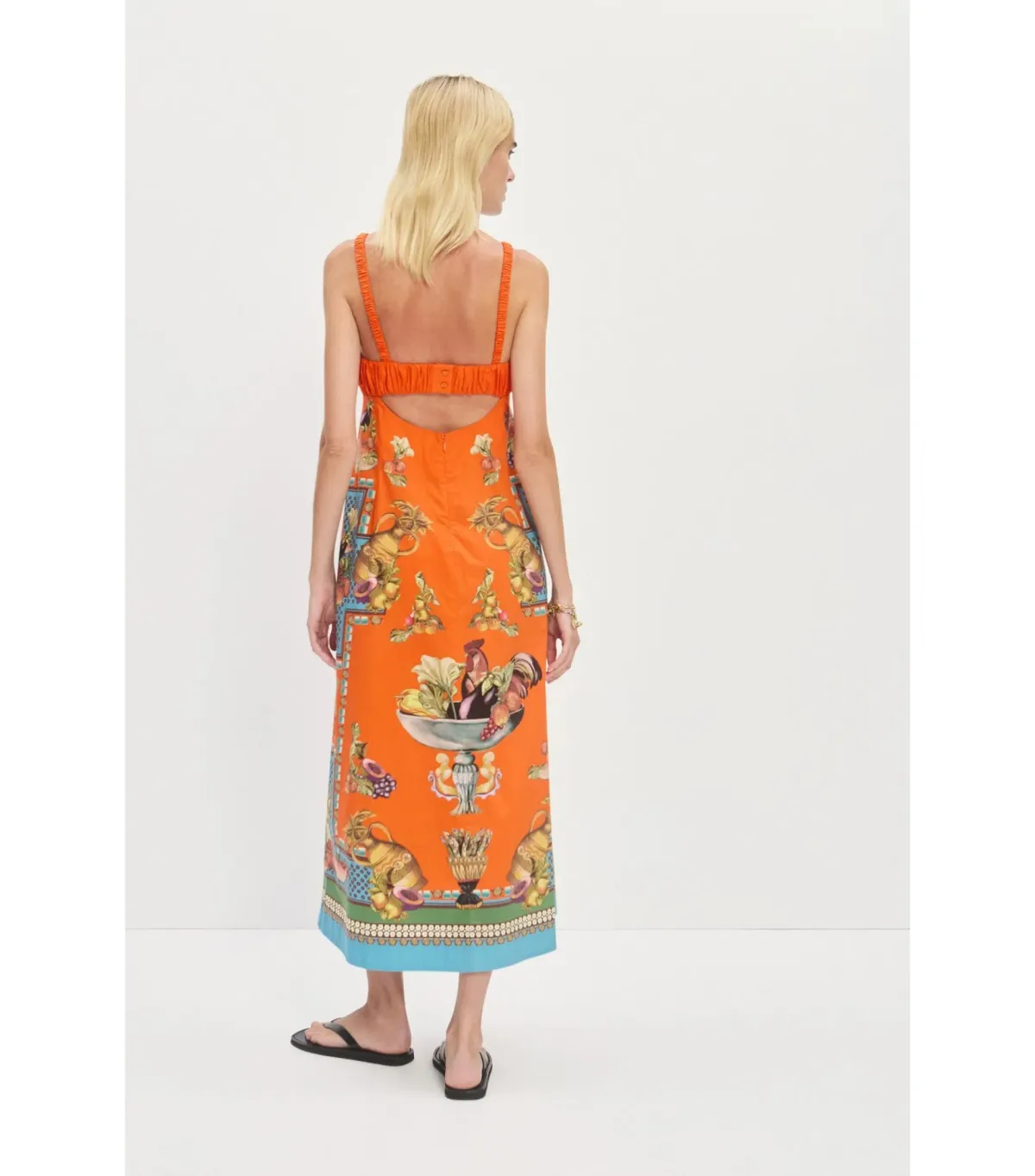Alemais Rocco Midi Dress Orange Print Size AU 10 - Image 3