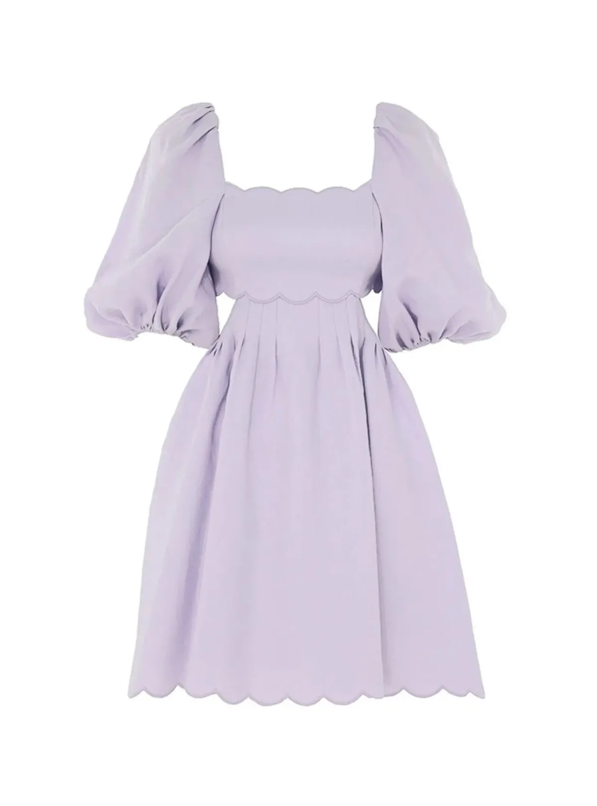 Zimmermann Halliday Scallop Mini Dress in Lilac Purple Size 1 / AU 10 - Image 1