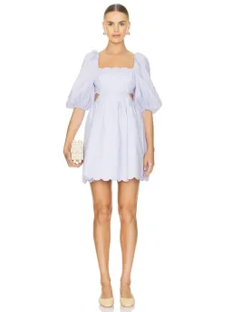 Zimmermann Halliday Scallop Mini Dress in Lilac Purple Size 1 / AU 10 for rent on The Volte - image 2