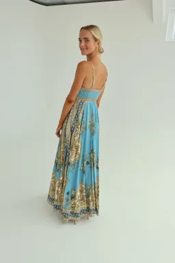 Alemais Cassie Midi Sundress Blue Print Size 8  for rent on The Volte - image 2