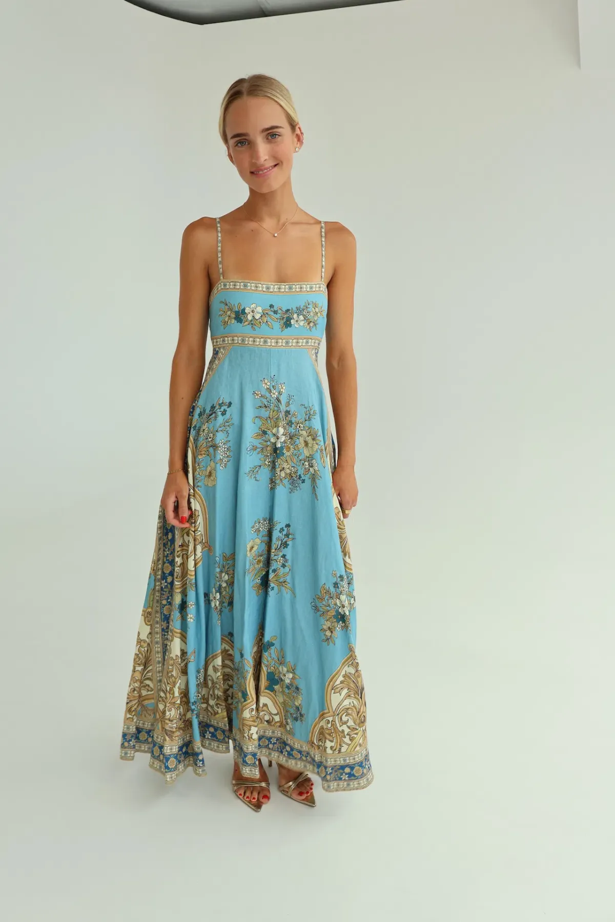 Alemais Cassie Midi Sundress Blue Print Size 8  - Image 1