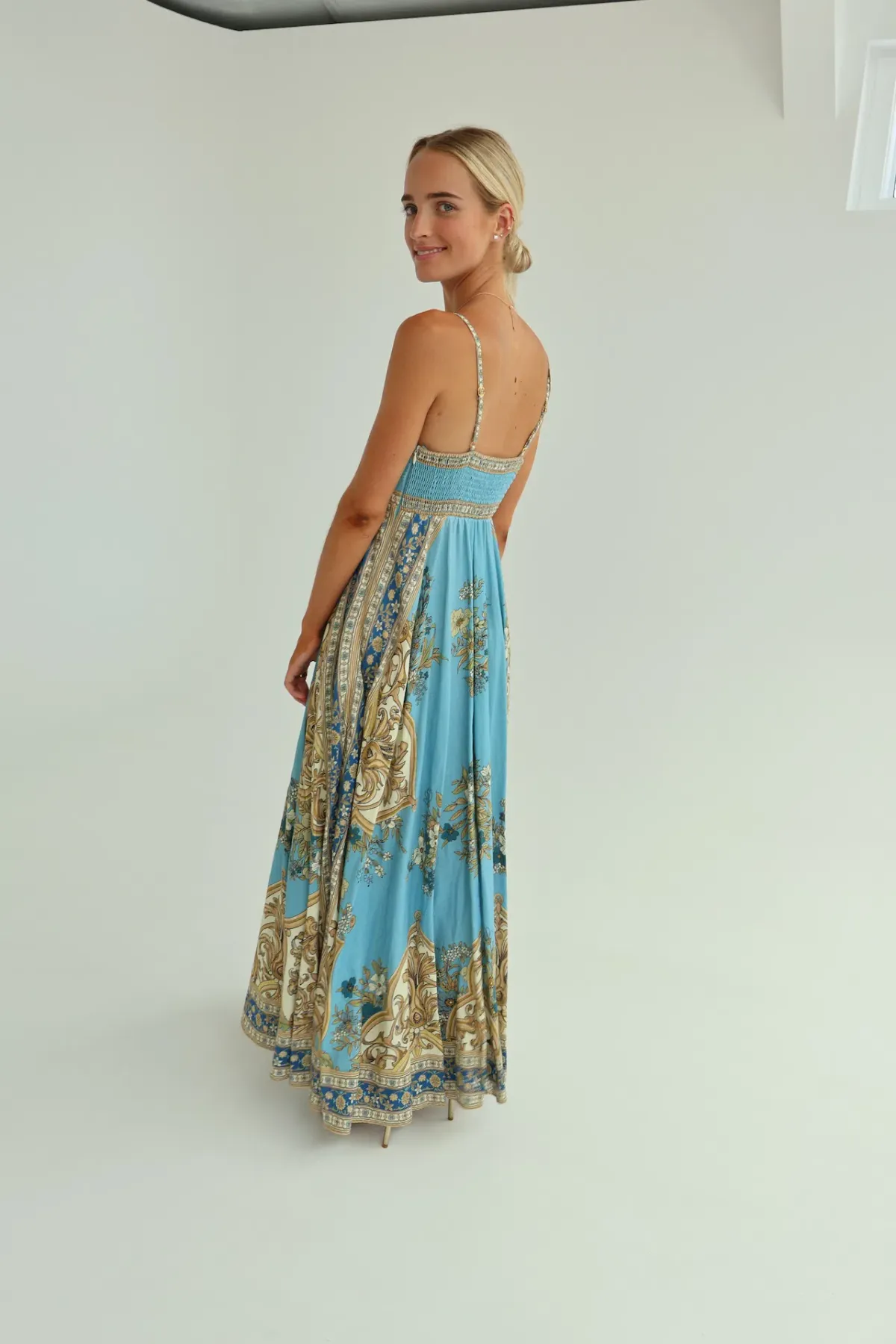 Alemais La Sirena Exclusive Cassie Sundress Maxi Dress Print Size 10 - Image 2