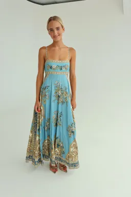 Alemais La Sirena Exclusive Cassie Sundress Maxi Dress Print Size 10 for rent on The Volte - image 1