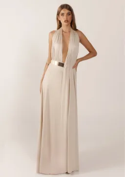 Ance Gria Odette Full Length Gown in Stone Size 8 for rent on The Volte - image 2